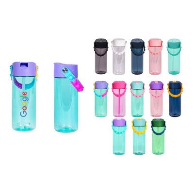 Elemental® Splash Pop Fidget 18oz Tritan Water Bottle - with Drinking Spout and Straw